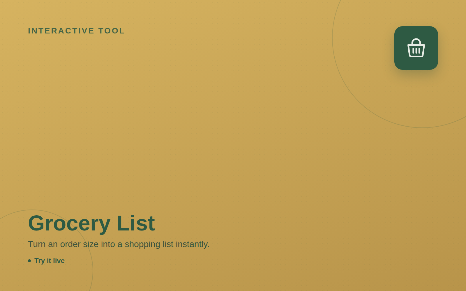 Order to Grocery List